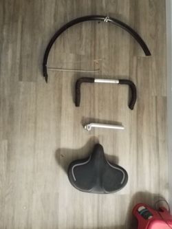 Bicycle Parts Lot – Fender, Handlebar, Saddle