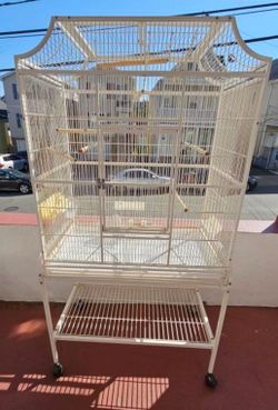 Large Bird Cage on Rolling Stand