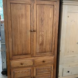 Armoire Solid Wood With TV Stand On Lazy Susan 
