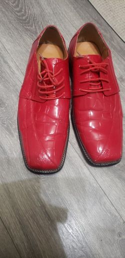 Mens Red Leather Shoes