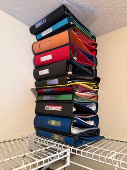 3-Ring Binders Mixed Colors and Sizes