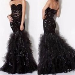🖤 Jovani Black Corset Mermaid Prom Dress Silver Sequins size 2~ Like New🖤🖤 never altered