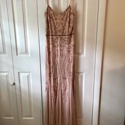 Adrianna Papell Beaded Floor Length Gown