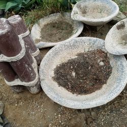 •Concrete Wooden Pillar Fountain Set•