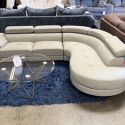 Leather Sectional + Coffee Table 