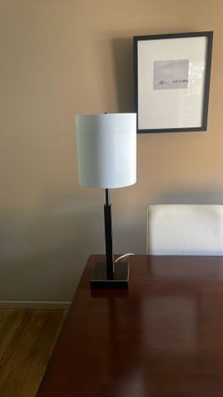 Crate and barrel bronze metal table lamp