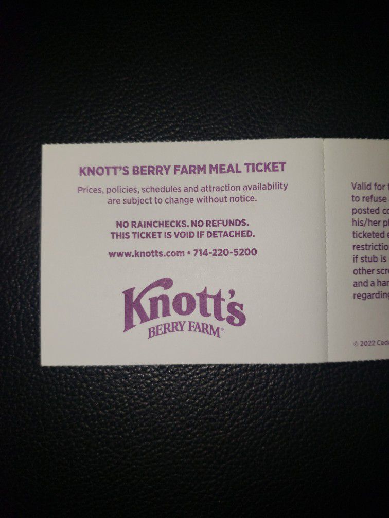 Knotts Berry Berry Farms Tickets Meal Included