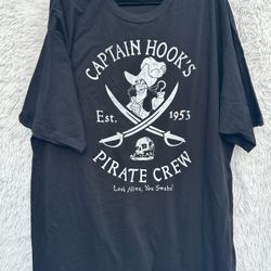 New Men Captain Hook  Short Sleeve T-Shirt Size 3XL 