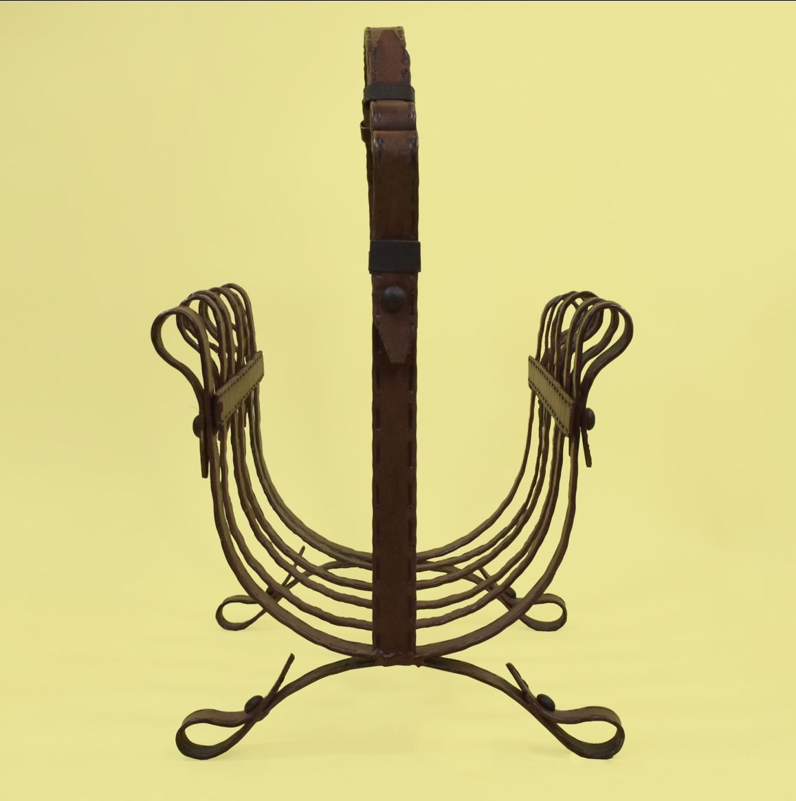 Antique Hermes Style Magazine Rack