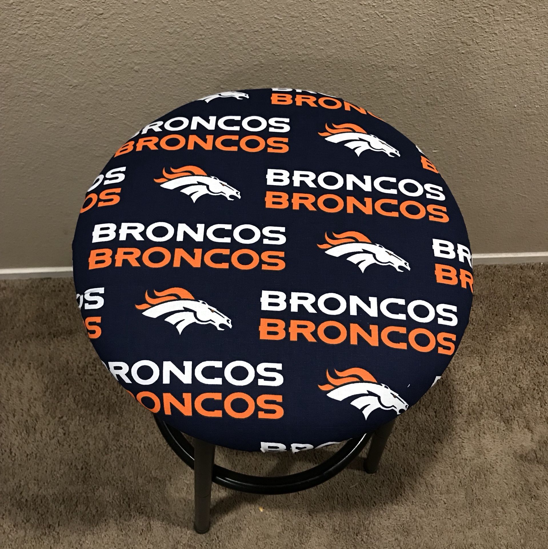 Denver Broncos round bar stool cover