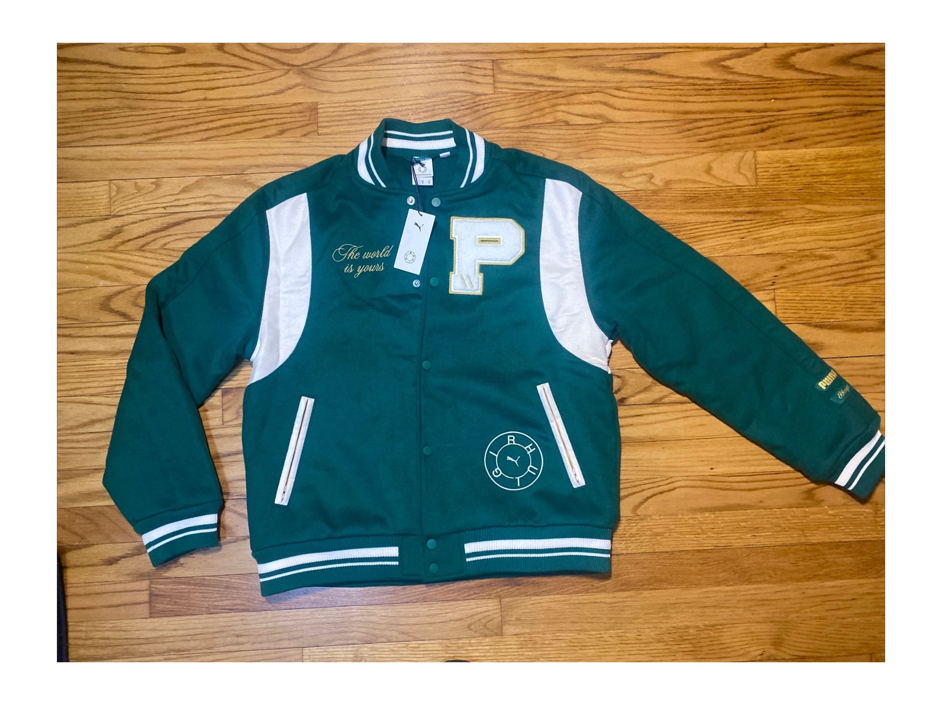 Puma x Rhuigi Varsity Jacket Wool Blend Bomber Coat Men’s Sz M New!