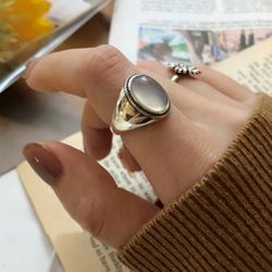 925 Sterling Silver Women's Cuff Ring Band Adjustable Size Gift Rings 