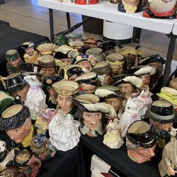 Mugs And Figurines On Bottom Level $50 Each (Royal Doulton)