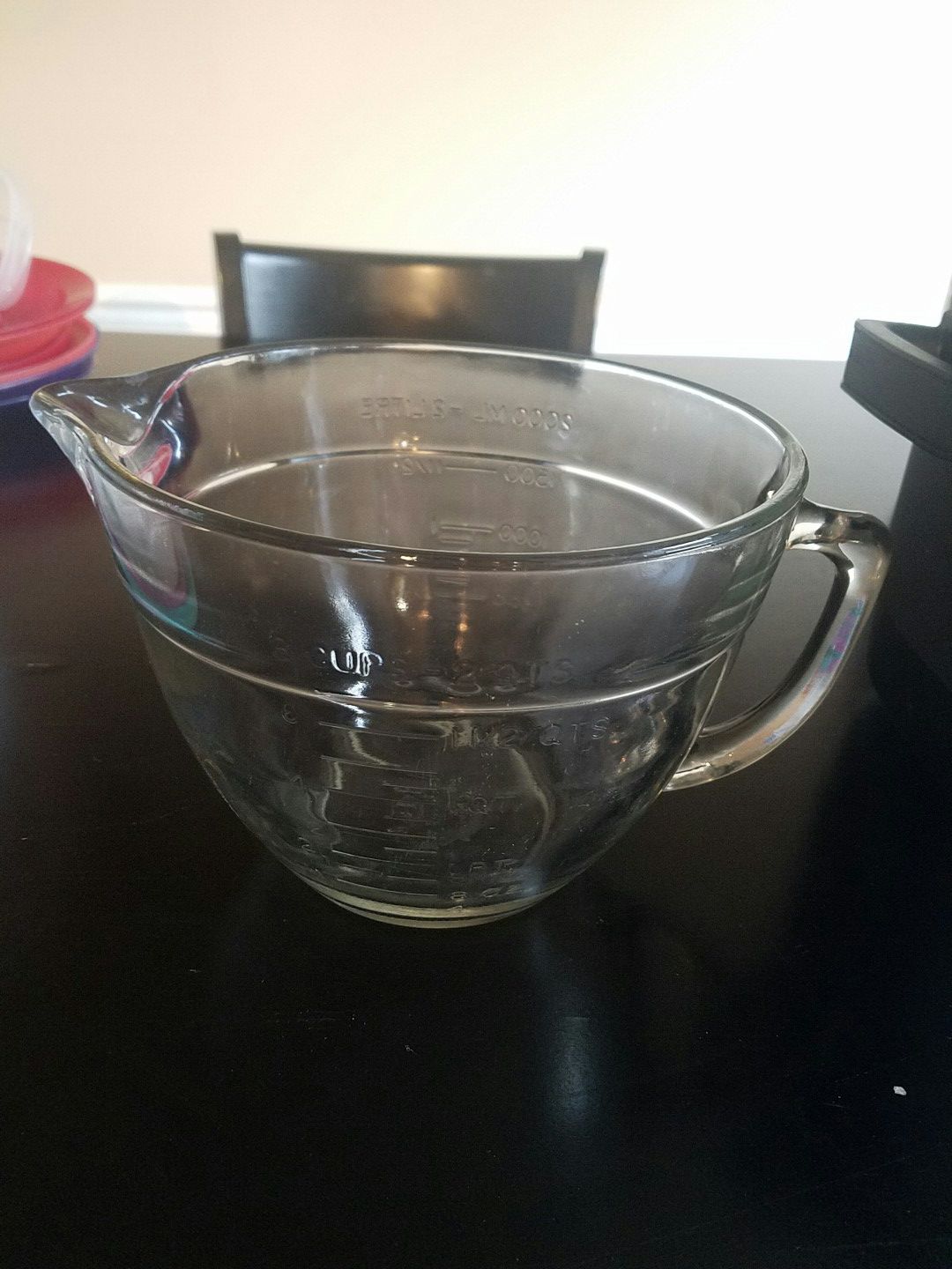 Large glass mixing bowl