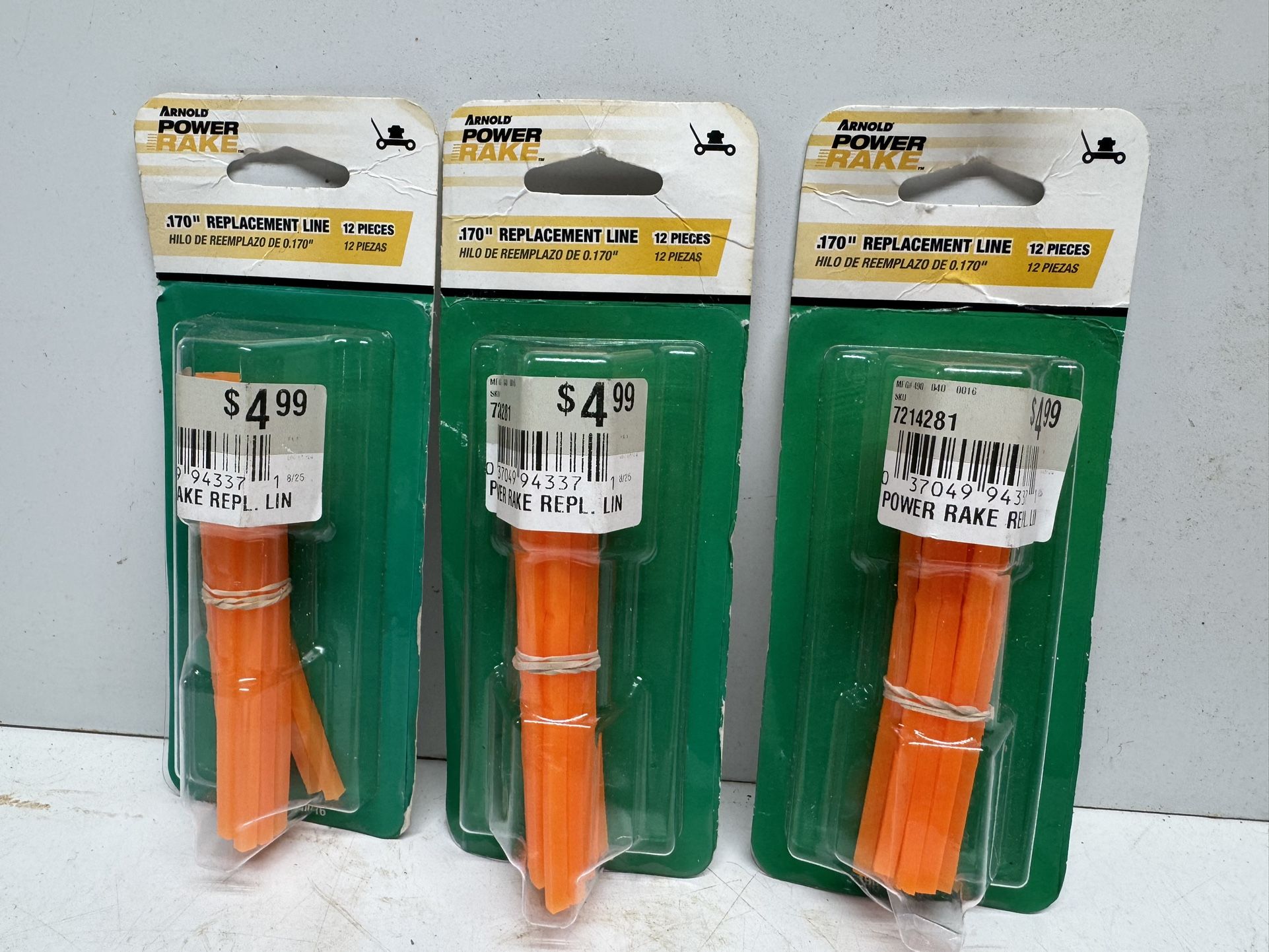 (3) New Arnold .170” Replacement Line. $10 Take All 3. Must Pick Up