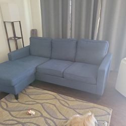 Small Blue L Shaped Couch