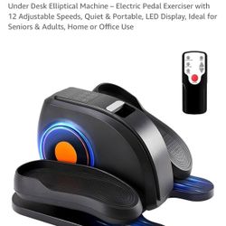 Under Desk Elliptical Machine – Electric Pedal Exerciser with 12 Adjustable Speeds, Quiet & Portable, LED Display, Ideal for Seniors & Adults, Home or