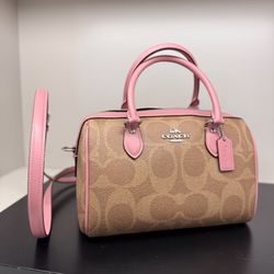Coach Medium Corner Zip Wallet Signature Pink 