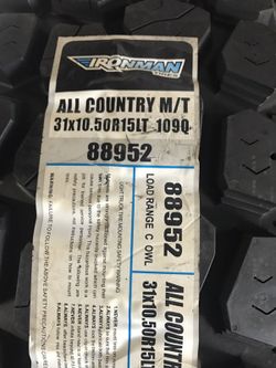31/10.50/15 IRONMAN M/T BRAND NEW