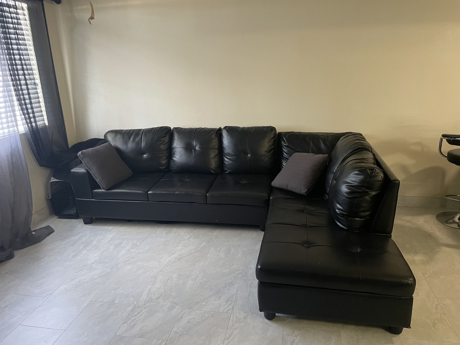 Black Faux Leather Couch for Sale in Las Vegas, NV OfferUp