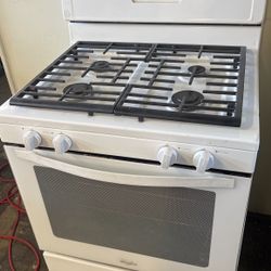 Whirlpool Gas Stove 30”Wide In Gloss White With Heavy Duty Grates 