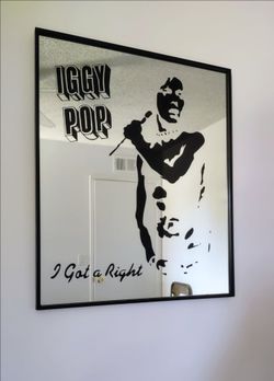Vintage Iggy Pop Mirror- large rock mirror - Iggy & the Stooges 24 x 20