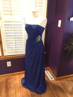 Size 6 royal blue floor length strapless dress/gown