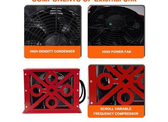 12V Truck Air Conditioner, 11000 BTU Mini Split AC Unit, 400 m³/h Airflow Cab Air Conditioner, Quiet A/C Unit Fast Cooling for Semi Truck, Camper, Con