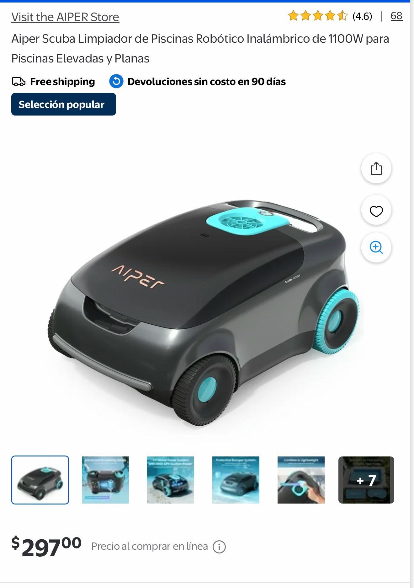 Super cordless pool cleaner $150