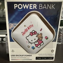 Hello kitty POWER BANK USB BACKUP POWER BUILT-IN HIGH CAPACITY LITHIUM BATTERY LONG LASTING HIGH CAP