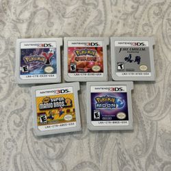 Nintendo 3DS Game lot bundle pokemon Y omega ruby fire emblem new super mario bros 2  pokemon moon