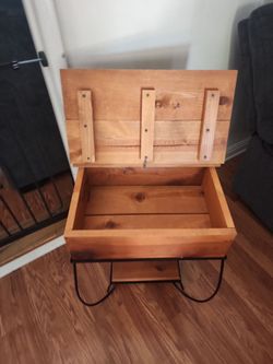 Wooden metal accent table