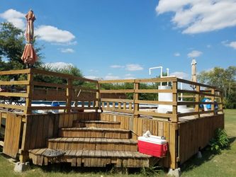 Biggest above ground pool with rap around deck