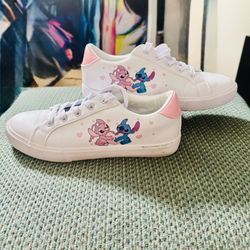 Disney Adult Sneakers ~ Stitch & Angel  In Love Inspired Design ~ Women’s Sneakers 