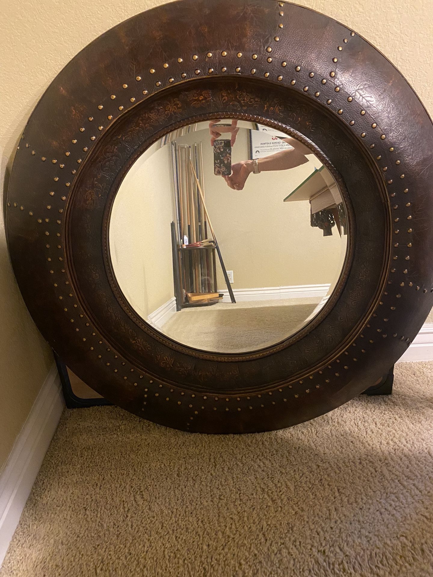 Leather Framed Mirror 