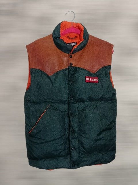 Ralph Lauren Polo Jeans green and orange puffer vest