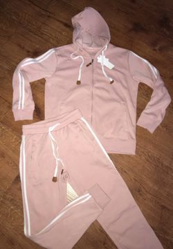 Pink track suit fleece hoodie