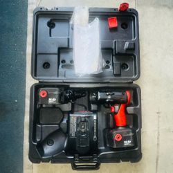 Snap-on 3/8 Drive Cordless Impact Wrench CT4410A W/ 2 Batteries, Charger & Case