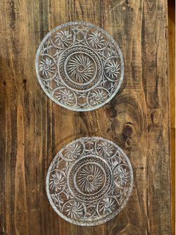 Vintage Glass Serving Plates Set of 2 – 12” – Excellent Condition