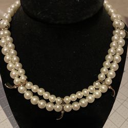 Signed RSVP Faux Pearl Gold-tone Choker Necklace