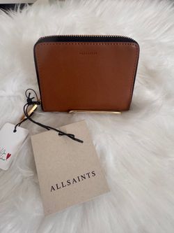New AllSaint Lena Hex Zip Up Leather Wallet