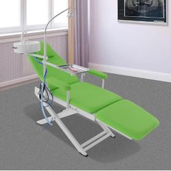 Portable Foldable Dental Patient Chair, Freestanding Patient Chairs with Operating LED Lamp & Tray & Waste Basin,