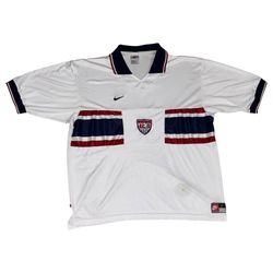 Vintage 90s Grey Tag Nike Team USA Official Soccer Jersey Size Large Made in USA