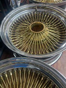Brand New 17” Gold Wire Wheels – 150 Spok