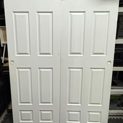 60” x 78” Double interior doors, used for closets. 6-panel design.  C#29