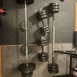 Adjustable Barbell/Dumbell Set 145lb 