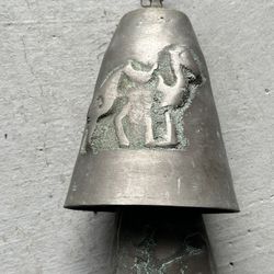 Vintage Metal Hanging Bells with Camel Motif