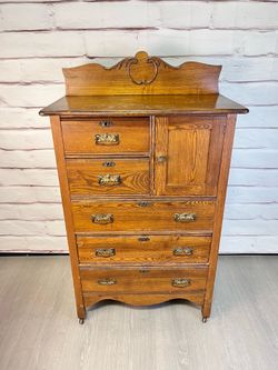Antique Wood Tall Dresser