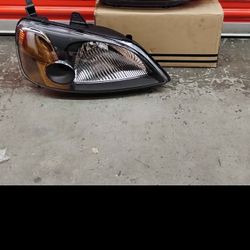 FOR HONDA CIVIC 2001-2003 SEDAN JDM BLACK HOUSING AMBER CONER HEADLIGHTS LAMP