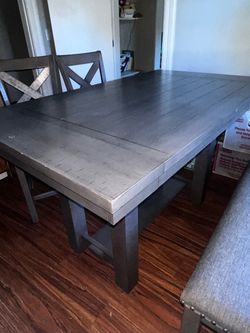 Wood Dining Table Gray